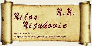 Miloš Mijuković vizit kartica